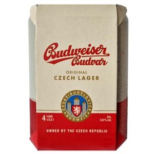 Bere blonda Budweiser Budvar bax 0.5L x 4 doze
