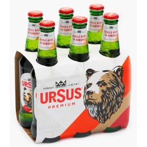 Bere blonda Ursus Premium bax 0.33L x 6 sticle