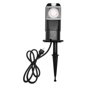 Priza dubla programabila digitala, cu capac, pentru exterior, 3680 W
