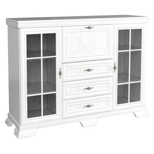 Comoda living KK6, MDF, 158 x 46 x 117 cm, alb antichizat
