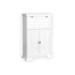 Comoda living KK5, MDF, 88 x 39 x 136 cm, alb antichizat