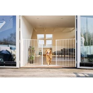 Bariera de de siguranta pentru caini foarte inalta (105 cm) alba - DogSpace Rocky L