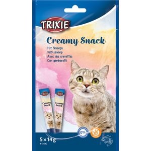 Recompense Pentru Pisici, Trixie Creamy Snacks Cu Ton Si Creveti, 5x14 g, 42682