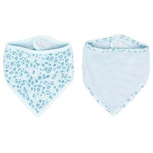 Baveta tip Bandana Bebe-jou Leopard Blue 2buc