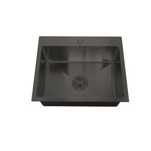 Chiuveta bucatarie MIXXUS HM5050-215, 1 cuva, inox, nano-black