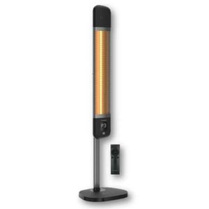 Incalzitor cu infrarosu pentru terase LUXEVA PRO FR 2500W, IP65, mobil, 6 trepte putere, termostat, temporizator, telecomanda, negru, husa inclusa!