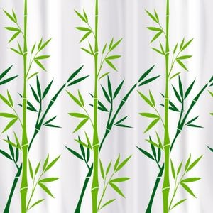 Perdea baie din material textil (model bambus) Bamboo Green, Tatkraft