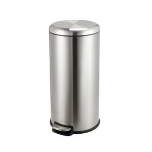 Cos de gunoi din inox, 28 L, deschidere cu pedala, interior detasabil, inchidere lenta, argintiu 