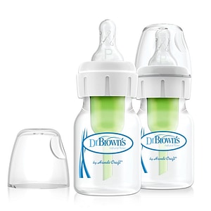 Pachet Biberoane Anti-Colici cu Gat Ingust, Polipropilena, 60 ml. Options Plus ptr. prematuri,  (2 pack), BPA Free