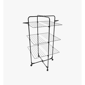 Uscator de rufe cu 3 nivele Ertone MN98U, pliabil cu suport de umerase, suporta 30 kg rufe, Inox