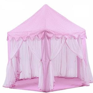 Cort Castel de joaca printese copii, 135 cm, buz, roz
