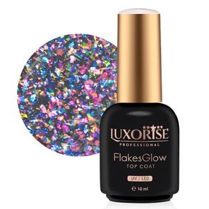 Top coat LUXORISE FlakesGlow, Unicorn Magic, 10ml
