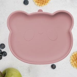 Farfurie din silicon, AppeKids - The Little Bear - Old Rose