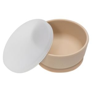 Bol din silicon cu capac, AppeKids - Bubble Beige