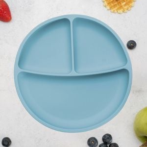Farfurie din silicon cu ventuza, AppeKids - Aqua Blue