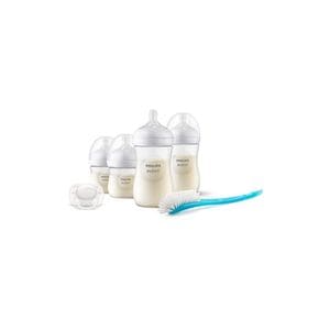 Set biberoane Philips Avent, Natural Response, De la nastere, Cu suzeta si perie de curatat