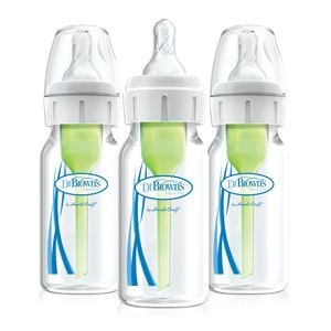 Pachet Biberoane Anti-Colici cu Gat Ingust, PP, 120 ml. "Options Plus" (3 pack)