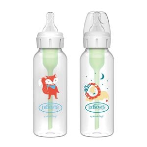 Pachet Biberoane Anti-Colici cu Gat Ingust, PP, 250 ml. Options Plus Design (2 pack), BPA Free