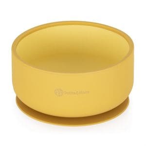 Bol Petite&Mars, Take&Match, Cu ventuza, Silicon, Fara BPA, 450 ml, 6 luni+, Galben