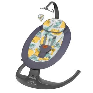 Balansoar si sezlong, Lionelo, Ralf, 2 in 1, Electric, Cu telecomanda si cablu USB, Cu miscare laterala de balansare, 5  viteze, Cu 12 melodii, Gri