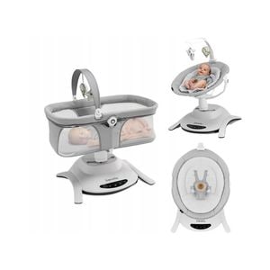 Set 2 in 1, Balansoar si landou, Lionelo, Bella, Rotative 360, Ecran tactil si telecomanda, Electric, Scaun reglabil, 6 miscari unice, 5 viteze, Gri