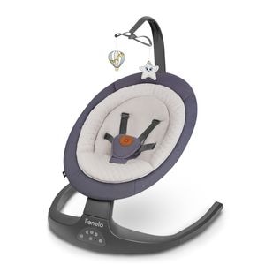 Balansoar si sezlong, Lionelo, Ralf, 2 in 1, Electric, Cu telecomanda si cablu USB, Cu 5 niveluri diferite de viteza, Cu 12 melodii, Gri Grafit