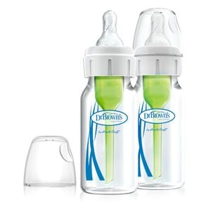 Pachet biberoane Anti-Colici din sticla cu Gat Ingust "Options Plus" 120 ml (2 Pack)