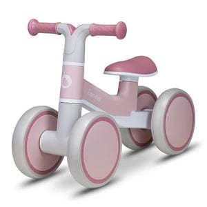 Bicicleta fara pedale, Lionelo, Villy, Cu 4 roti, Din spuma EVA si TPR, 12-36 luni, Certificata EN 71-1:2014, EN 71-2:2011, EN 71-3:2019, Roz