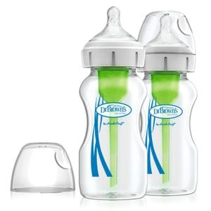 Pachet Biberoane Anti-Colici cu Gat Larg Options Plus din sticla 270 ml. (2 pack)