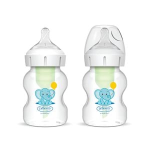 Biberon Anti-Colici cu Gat Larg PP,150 ml. "Options Plus" Design, (2 pack)