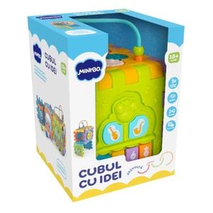 Jucarie Interactiva Bebelusi MiniBo, Cubul cu Idei, 18 luni+