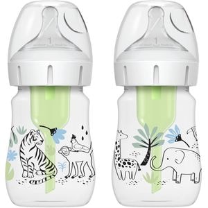 Biberon Anti-Colici cu Gat Larg PP,150 ml. "Options Plus" design baieti (BPA free) (2 pack)