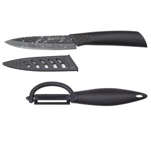 Set cutite AMBITION Skiv, 2 piese, include curatator legume, negru, lama ceramica 