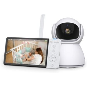 Baby monitor digital si camera audio-video wireless LIKESMART BabyChill, ecran HD XXL, 5 inch LCD, mod nocturn, alb