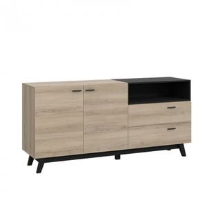 Comoda Nova, 159.5x82.4x41 cm, sonoma-negru