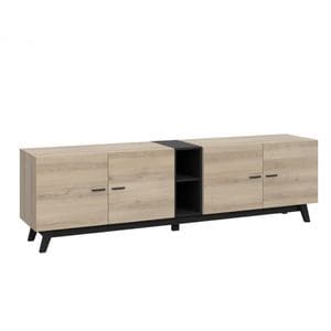Comoda Cardiff, 200 x 63 x 41 cm, negru-sonoma