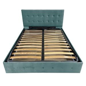 Pat tapitat cu somiera Beds Place, Atena, Velvet Verde 12, 140x200 cm, H 105 cm