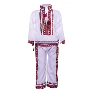 Costum Popular pentru baieti 2 piese, alb, 98, 3 ani, 98 cm