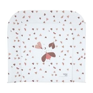 Saltea de infasat cu trei margini BEBE-JOU Sweet Butterfly, 72x77 cm, alb-roz
