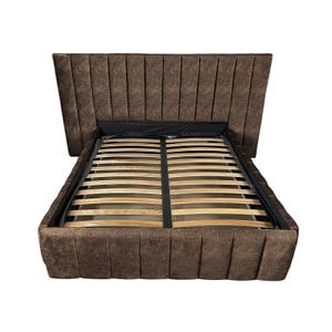 Pat tapitat cu somiera Beds Place, Diego Premium, wenge 820, 200x200 cm, H150
