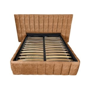 Pat tapitat cu somiera Beds Place, Diego Premium, aramiu 080, 200x200 cm, H120