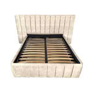 Pat tapitat cu somiera Beds Place, Diego Premium, bej 020, 200x200 cm, H150