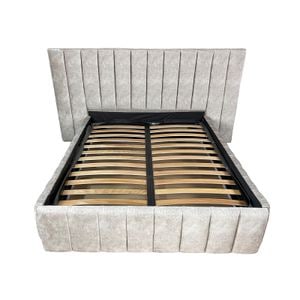 Pat tapitat cu somiera Beds Place, Diego Premium, crem 910, 200x200 cm, H150