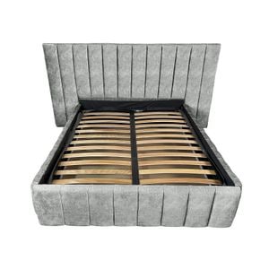Pat tapitat cu somiera Beds Place, Diego Premium, gri 690, 200x200 cm, H150