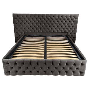 Pat tapitat cu somiera Beds Place, Cyntia wide Premium, Velvet Maro 5, 180x200 cm, H 150 cm