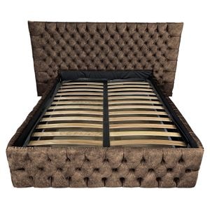 Pat tapitat cu somiera Beds Place, Cyntia wide Premium, wenge 820, 200x200 cm, H150