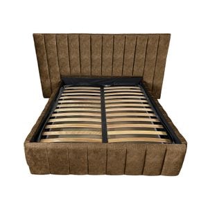 Pat dublu cu somiera, Beds Place, Diego Premium, cafeniu 075, 200x200 cm, H150