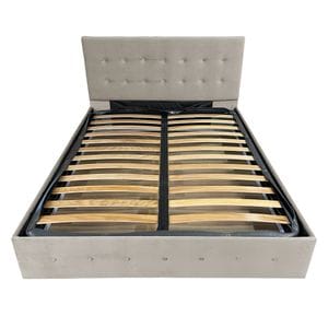 Pat tapitat cu somiera Beds Place, Atena, Velvet Bej 02, 140x200 cm, H 105 cm