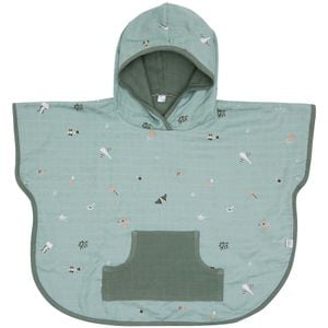 Poncho, BEBE-JOU Ocean Vibes, din muselina, 0,5-2 ani, Verde