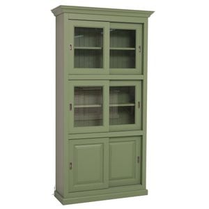 Bufet bucatarie, lemn masiv, 110 x 40 x 210 cm, verde inchis